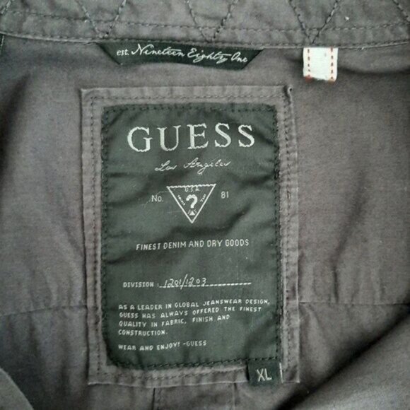 GUESS | Button Down Casual Shirt Utility Roll-up Sleeve Men's Sz XL - Picture 11 of 12